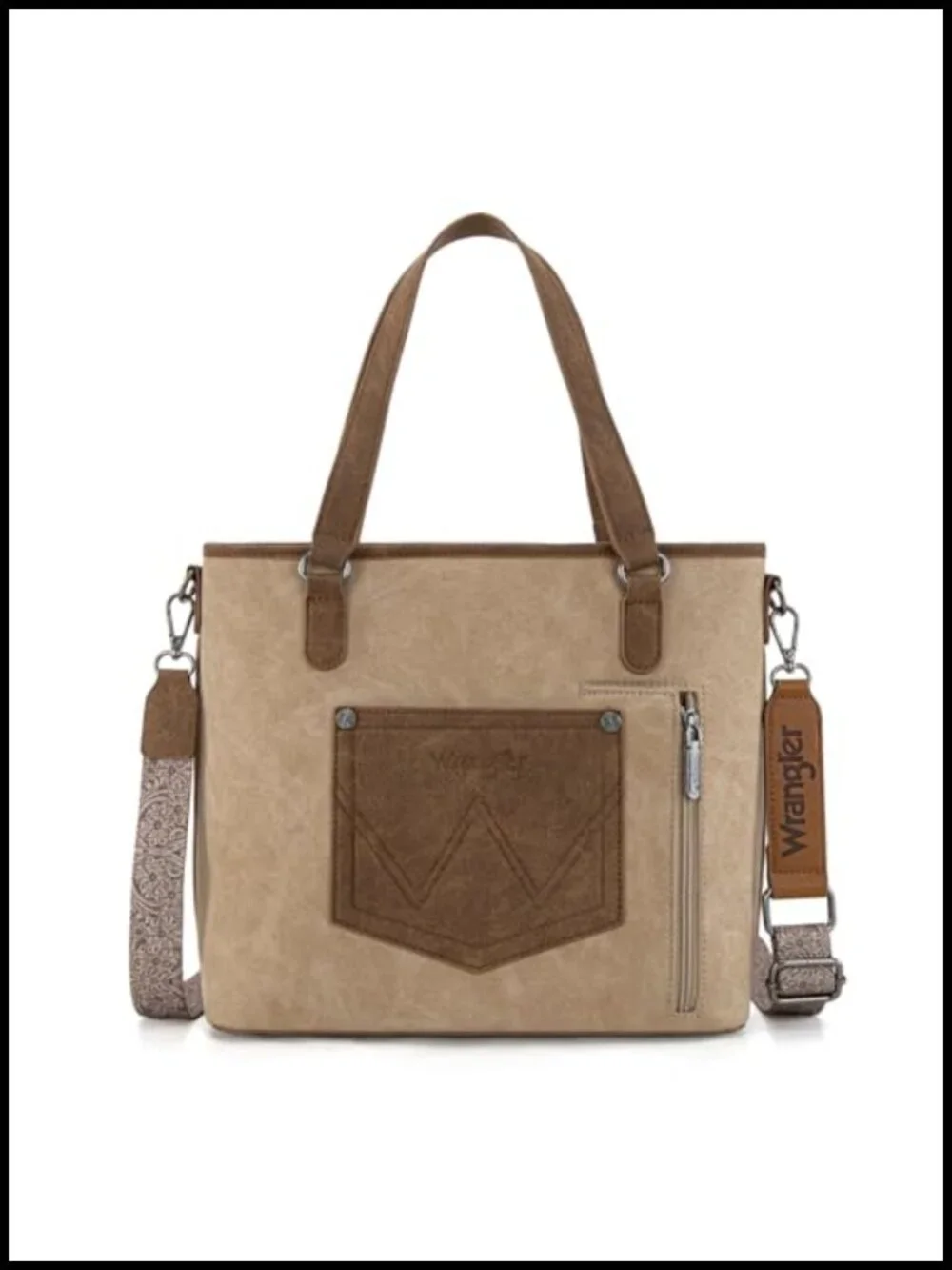 Western Tote Bag with Aztec Print Faux Leather Crossbody Satchel